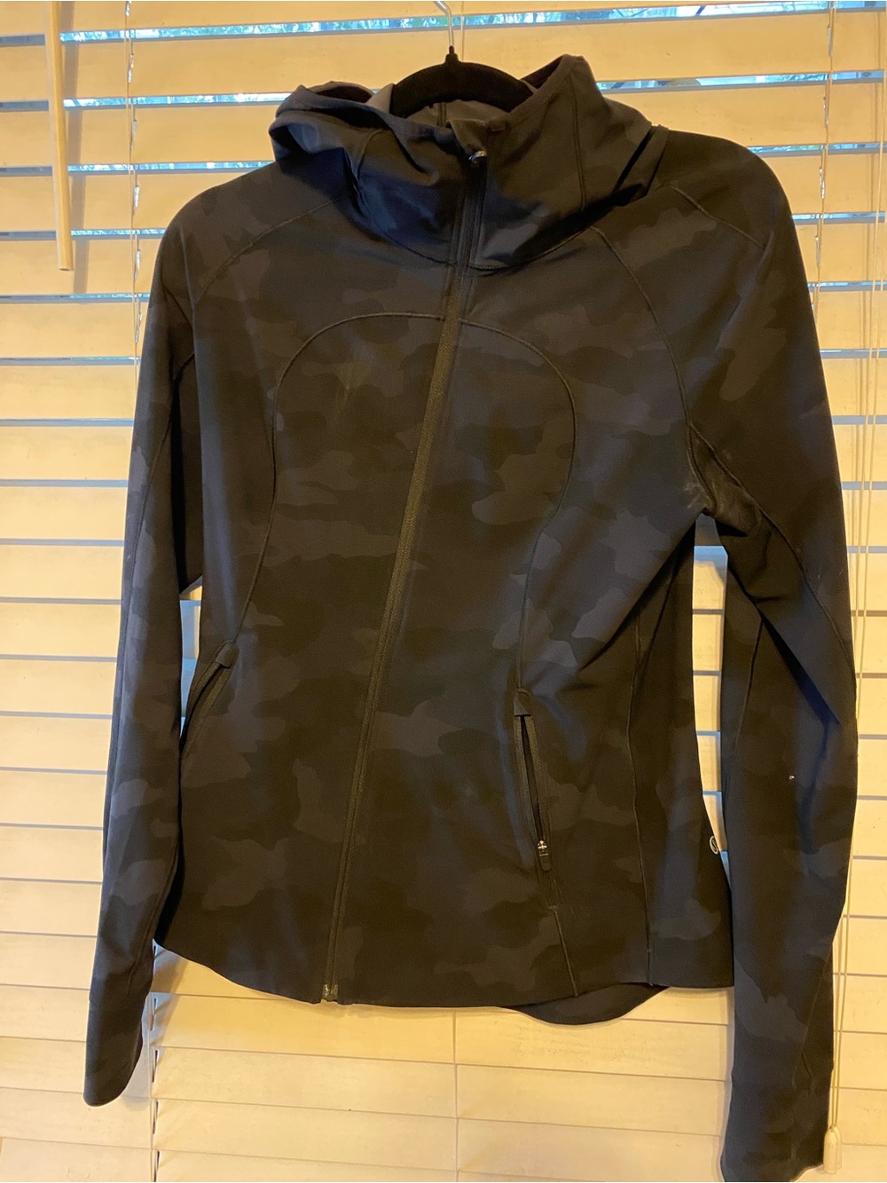 lululemon athletica Black Camo Hooded Zip Jacket